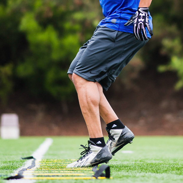 football player football running drills