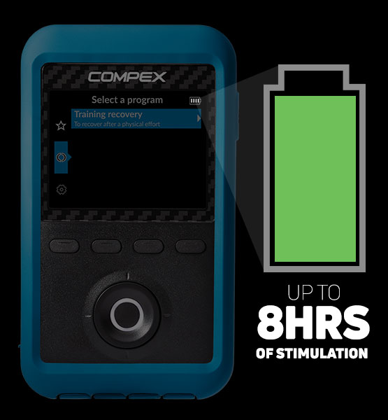 Up to 8 hours of stimulation with a Lithium Ion battery
